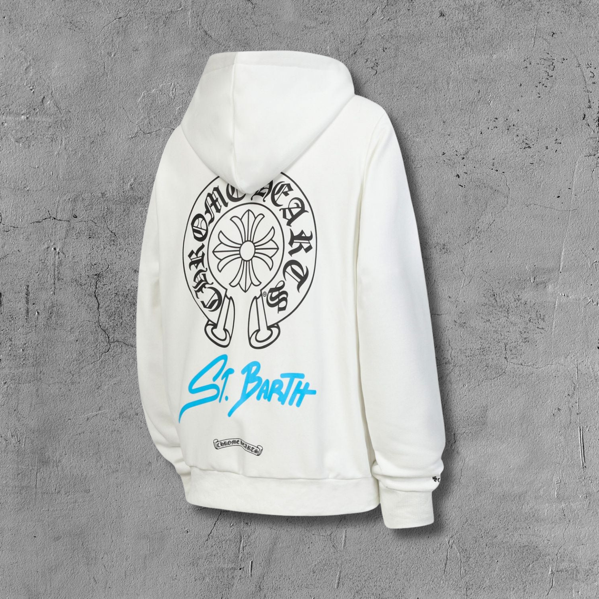 Horse Shoe Logo St. Barth White Full Zip Hoodie™