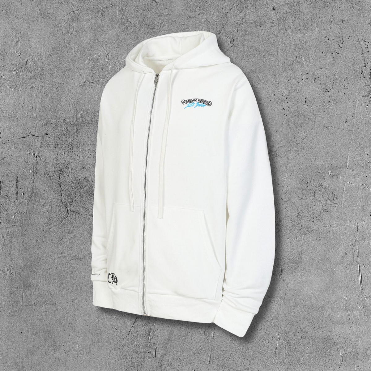 Horse Shoe Logo St. Barth White Full Zip Hoodie™