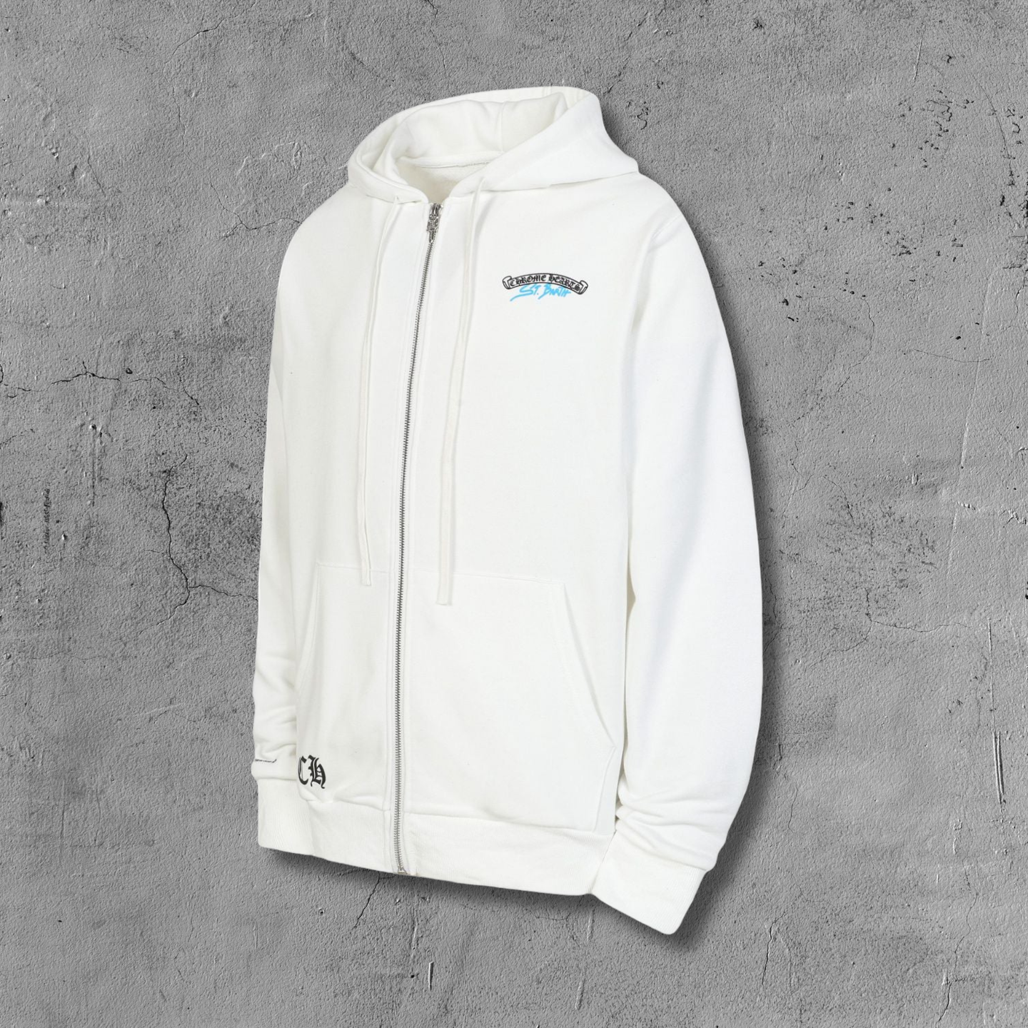 Horse Shoe Logo St. Barth White Full Zip Hoodie™