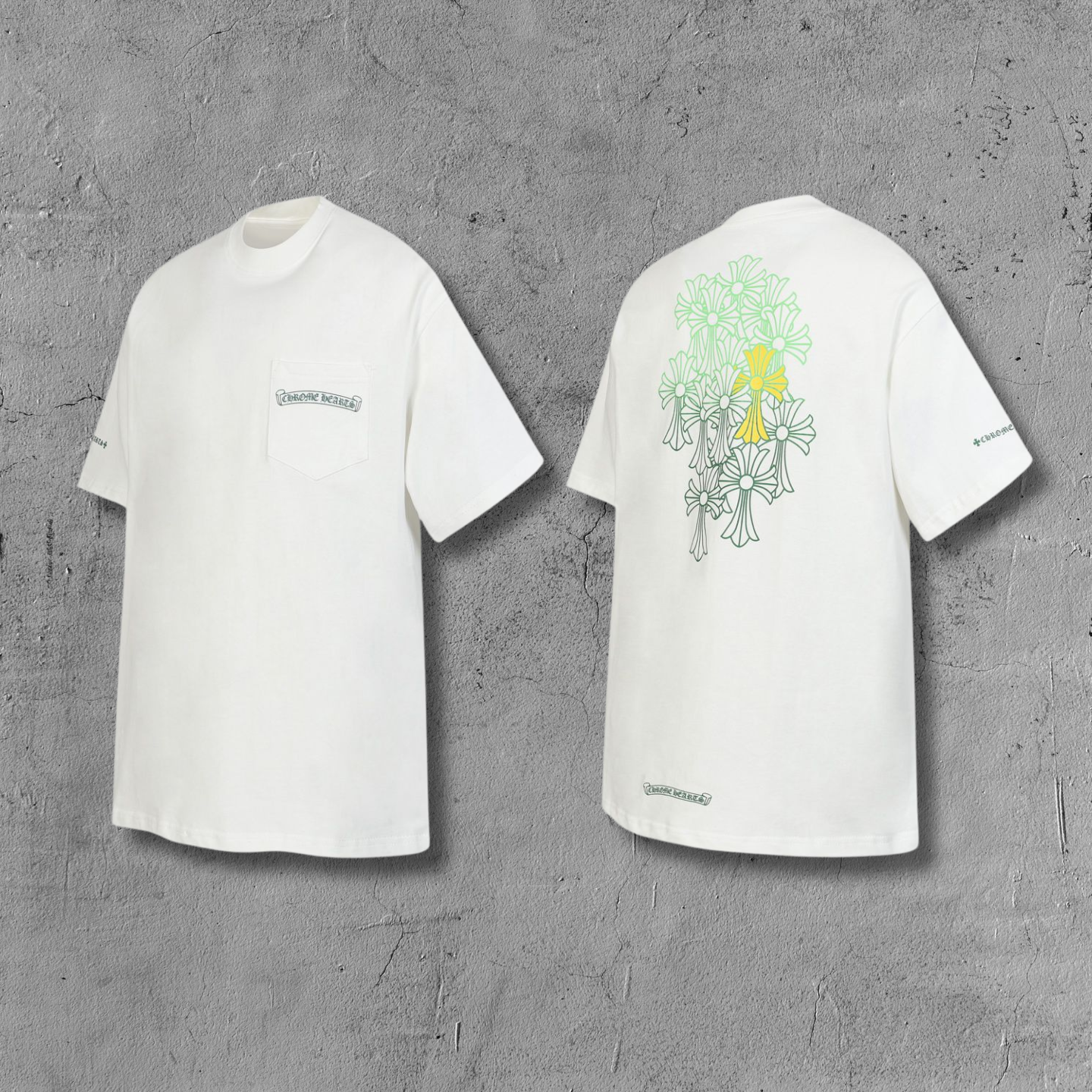 Green Crosses White Pocket T-Shirt™