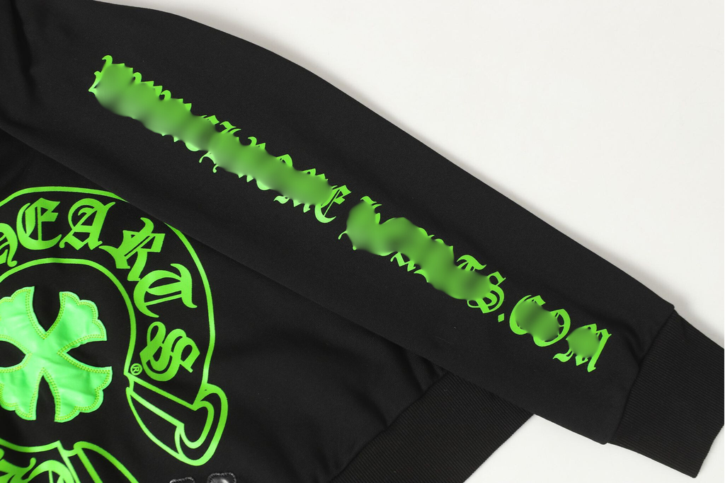 Green Horse Shoe Logo Black Hoodie™