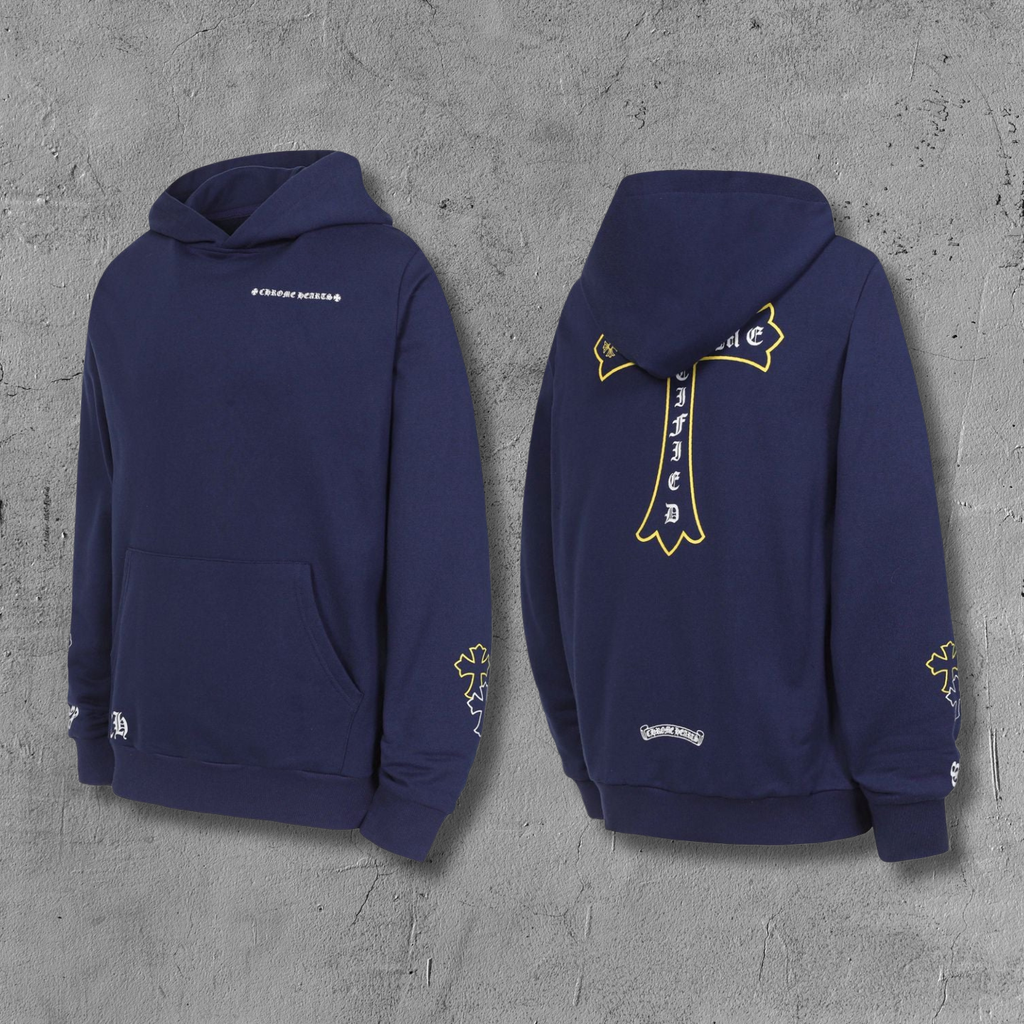 Yellow Cross Symbol Navy Hoodie™