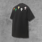 Colored Leather Crosses CH Logo Black T-Shirt™