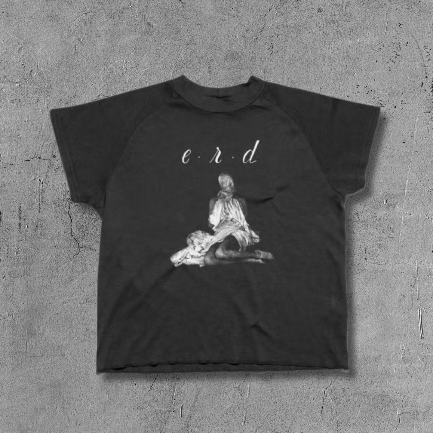 ER* Woman in Sheet Raglan Black T-Shirt™