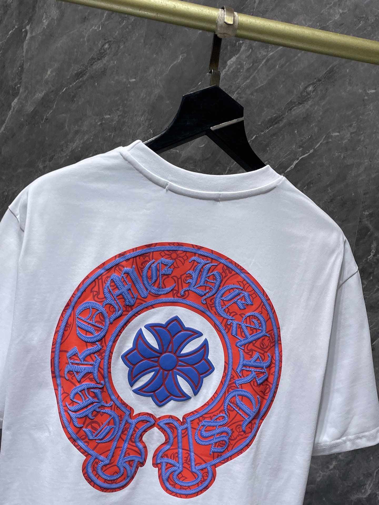 Red & Blue Horse Shoe Logo White T-Shirt™