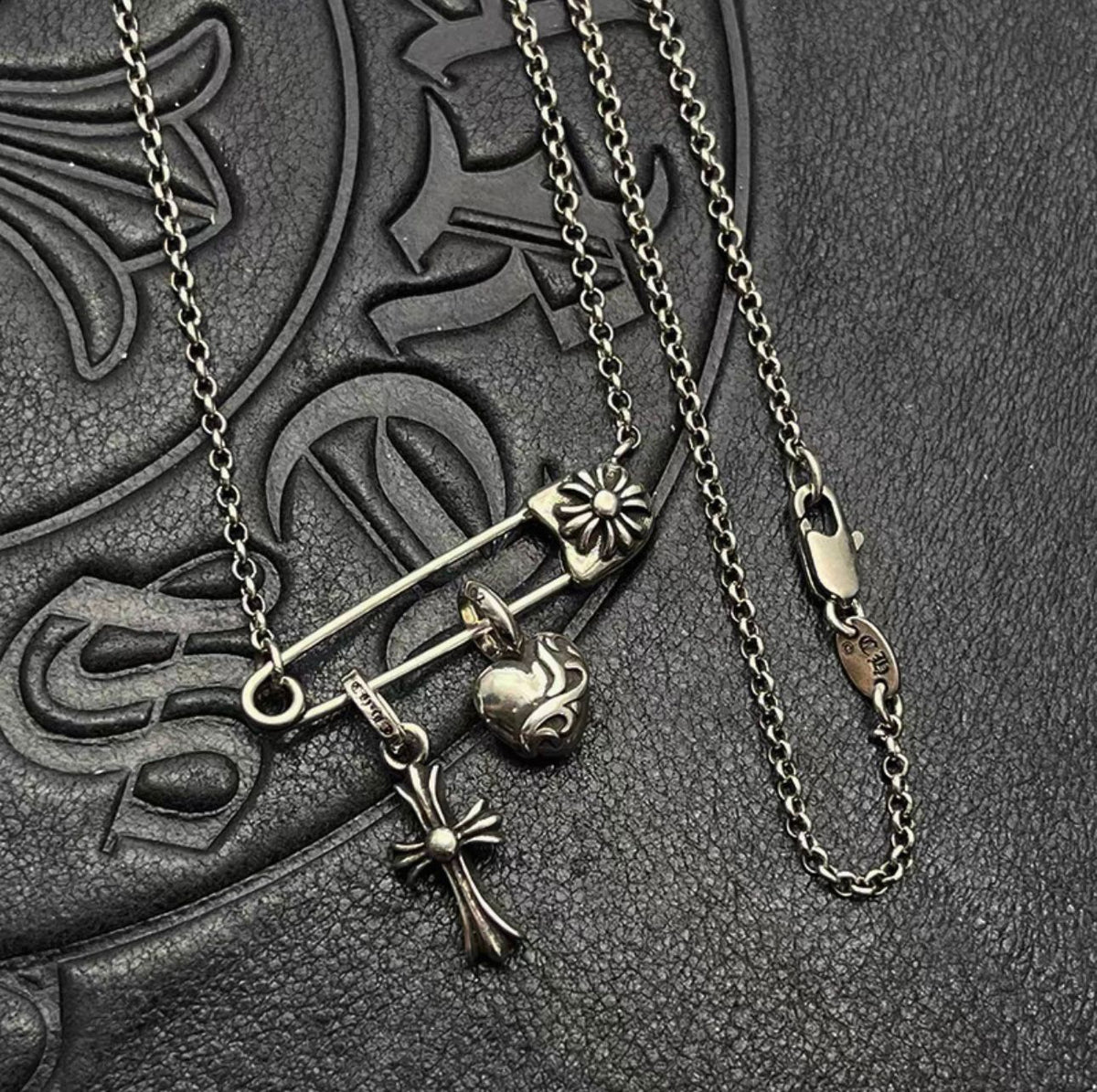 Cross & Heart Pin Necklace™
