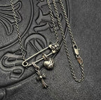 Cross & Heart Pin Necklace™