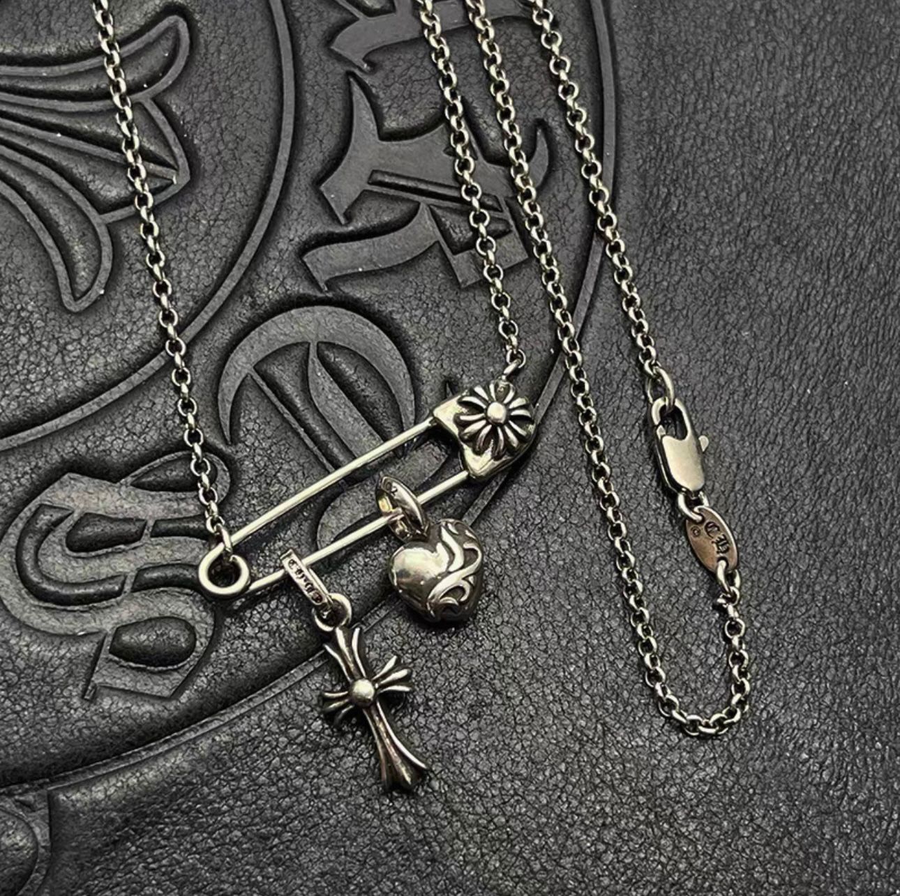 Cross & Heart Pin Necklace™