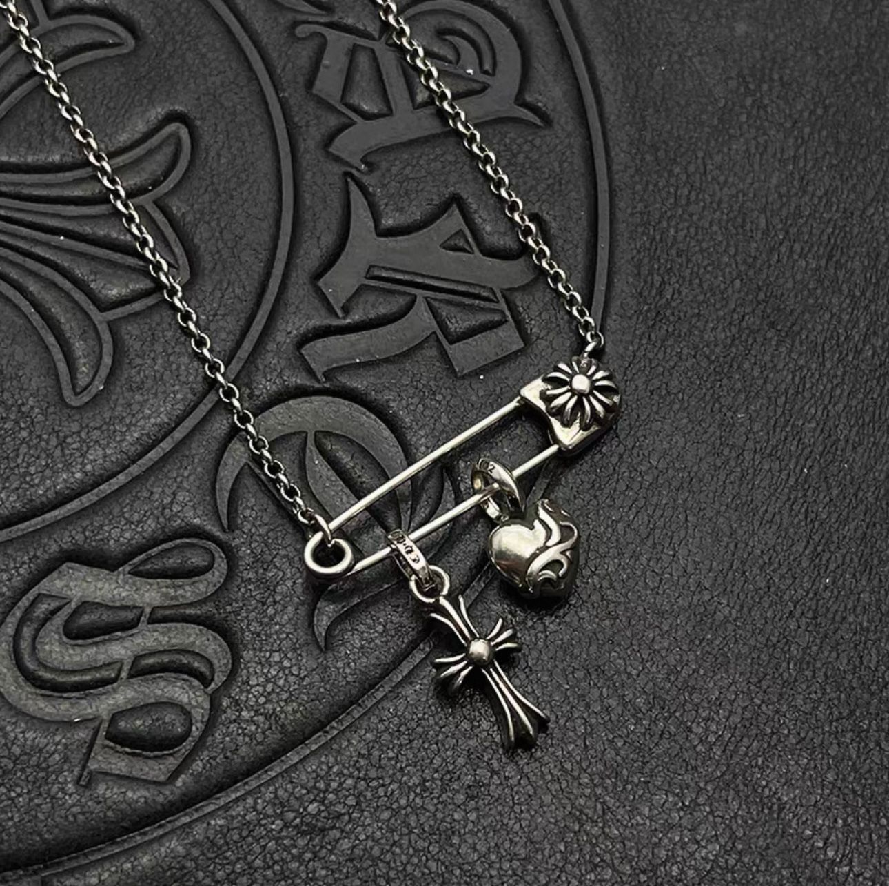 Cross & Heart Pin Necklace™
