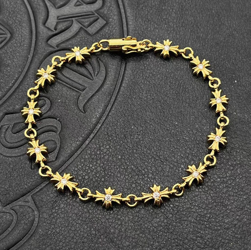 Gold Cross Chain Link Bracelet™