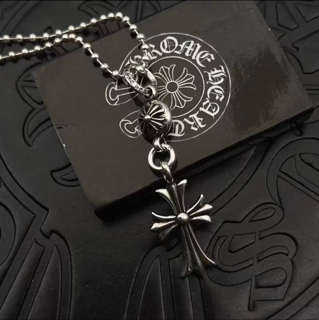 Round Bead Chain Cross Pendant Necklace™