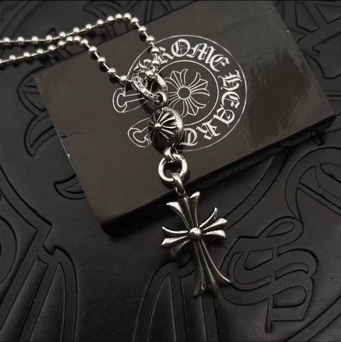 Round Bead Chain Cross Pendant Necklace™