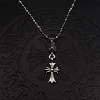 Round Bead Chain Cross Pendant Necklace™