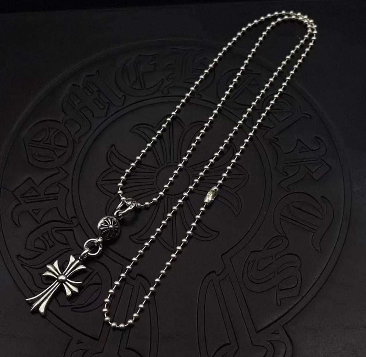 Round Bead Chain Cross Pendant Necklace™