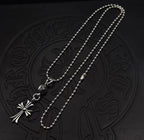 Round Bead Chain Cross Pendant Necklace™
