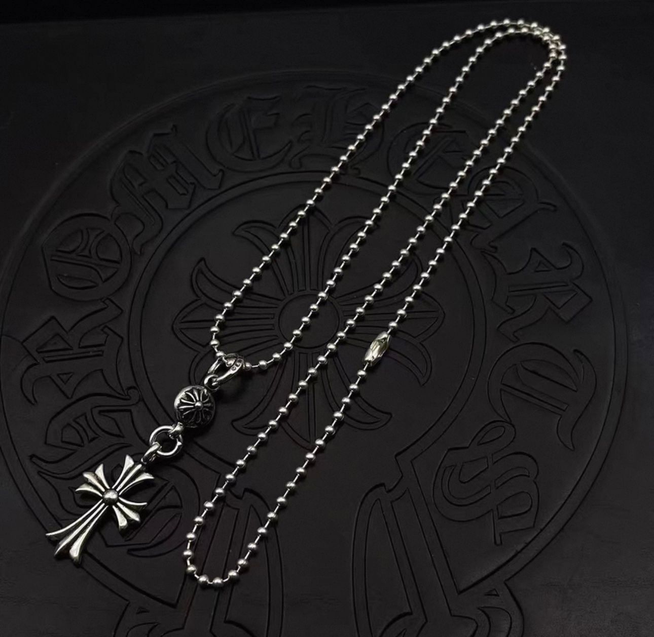 Round Bead Chain Cross Pendant Necklace™