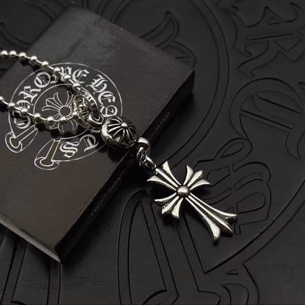 Round Bead Chain Cross Pendant Necklace™