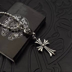 Round Bead Chain Cross Pendant Necklace™