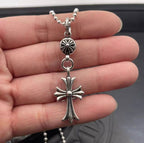 Round Bead Chain Cross Pendant Necklace™