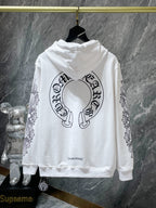 Horse Shoe Logo White Full Zip Hoodie™