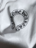 Horse Shoe Logo White Full Zip Hoodie™