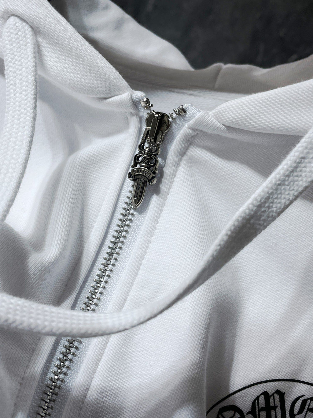 Horse Shoe Logo White Full Zip Hoodie™