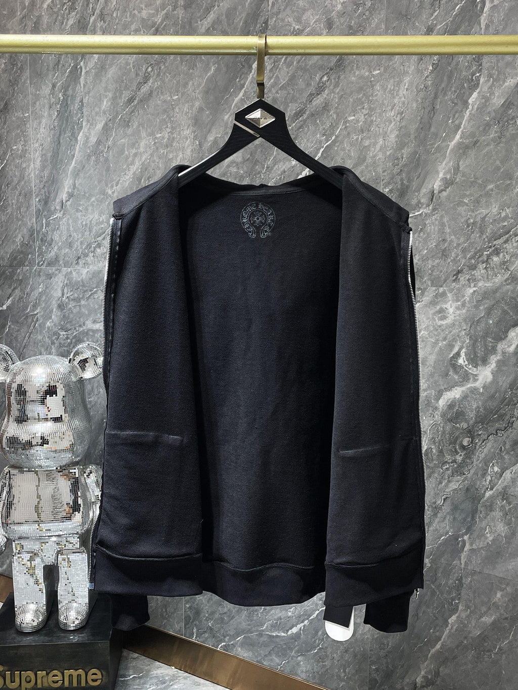 Pink Dagger Crest Black Full Zip Hoodie™