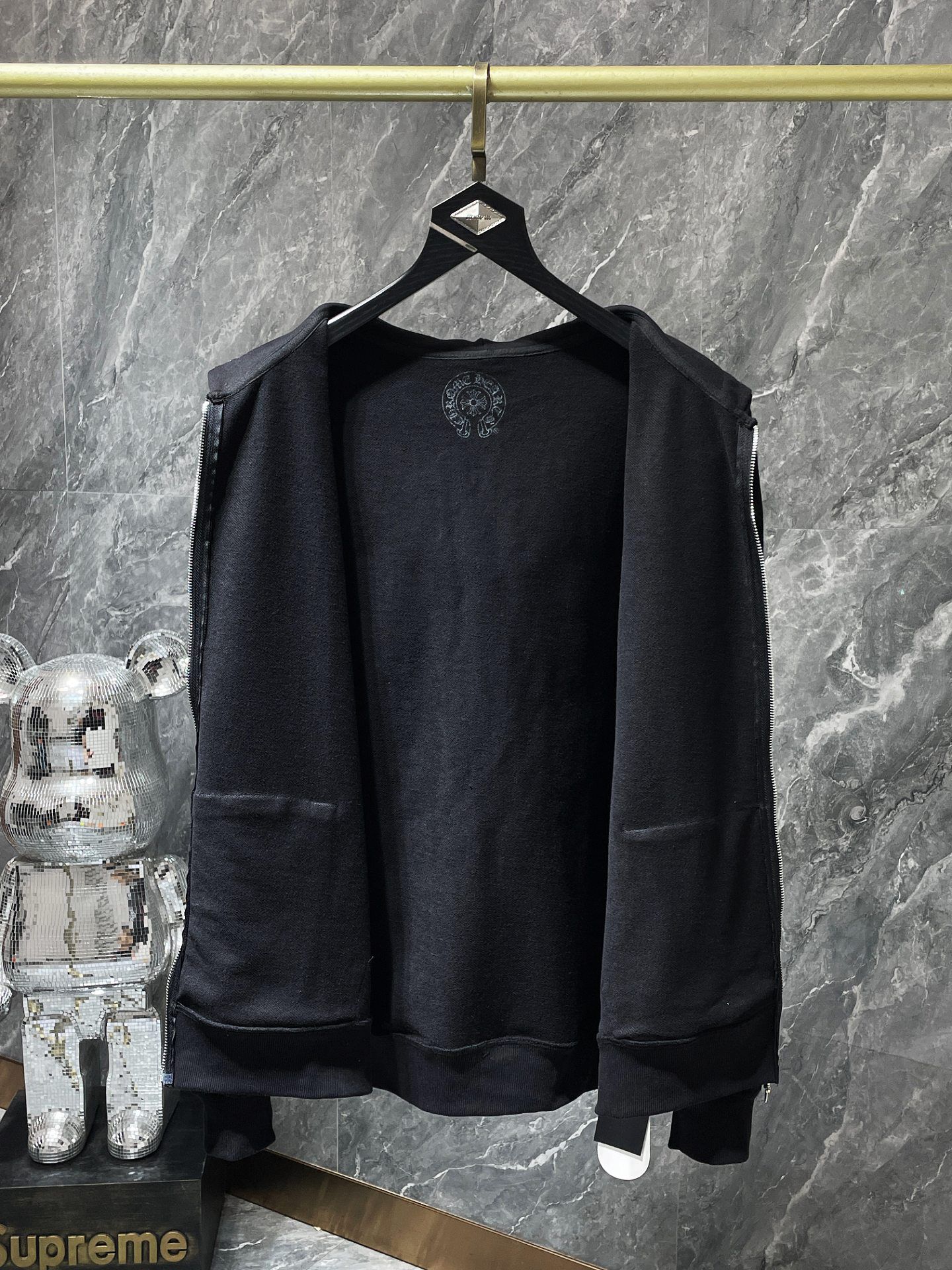 Pink Dagger Crest Black Full Zip Hoodie™