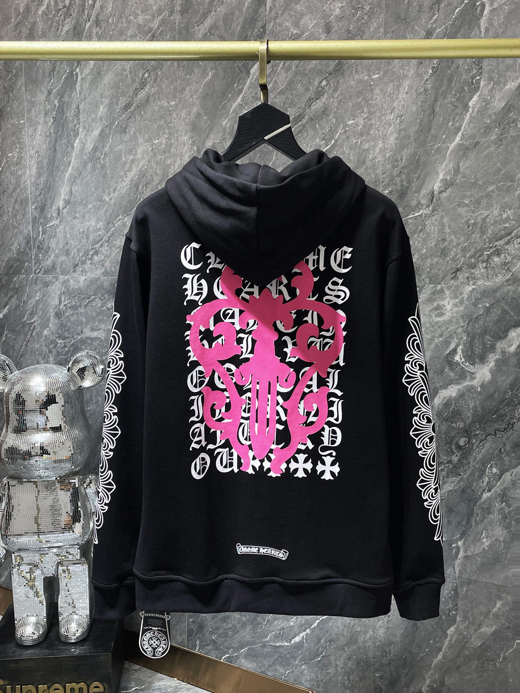 Pink Dagger Crest Black Full Zip Hoodie™