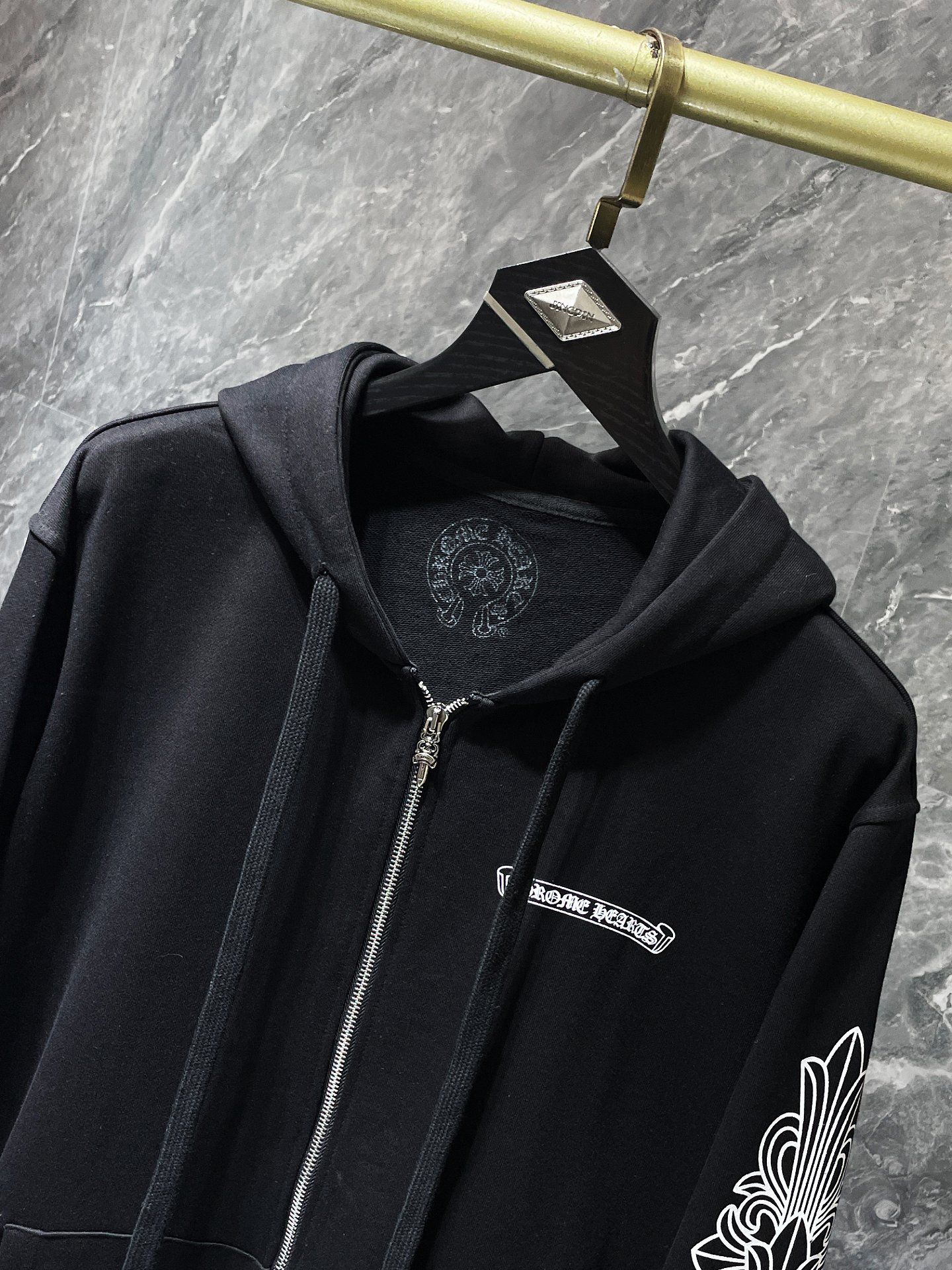 Pink Dagger Crest Black Full Zip Hoodie™