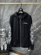 Pink Dagger Crest Black Full Zip Hoodie™