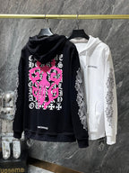 Pink Dagger Crest White Full Zip Hoodie™