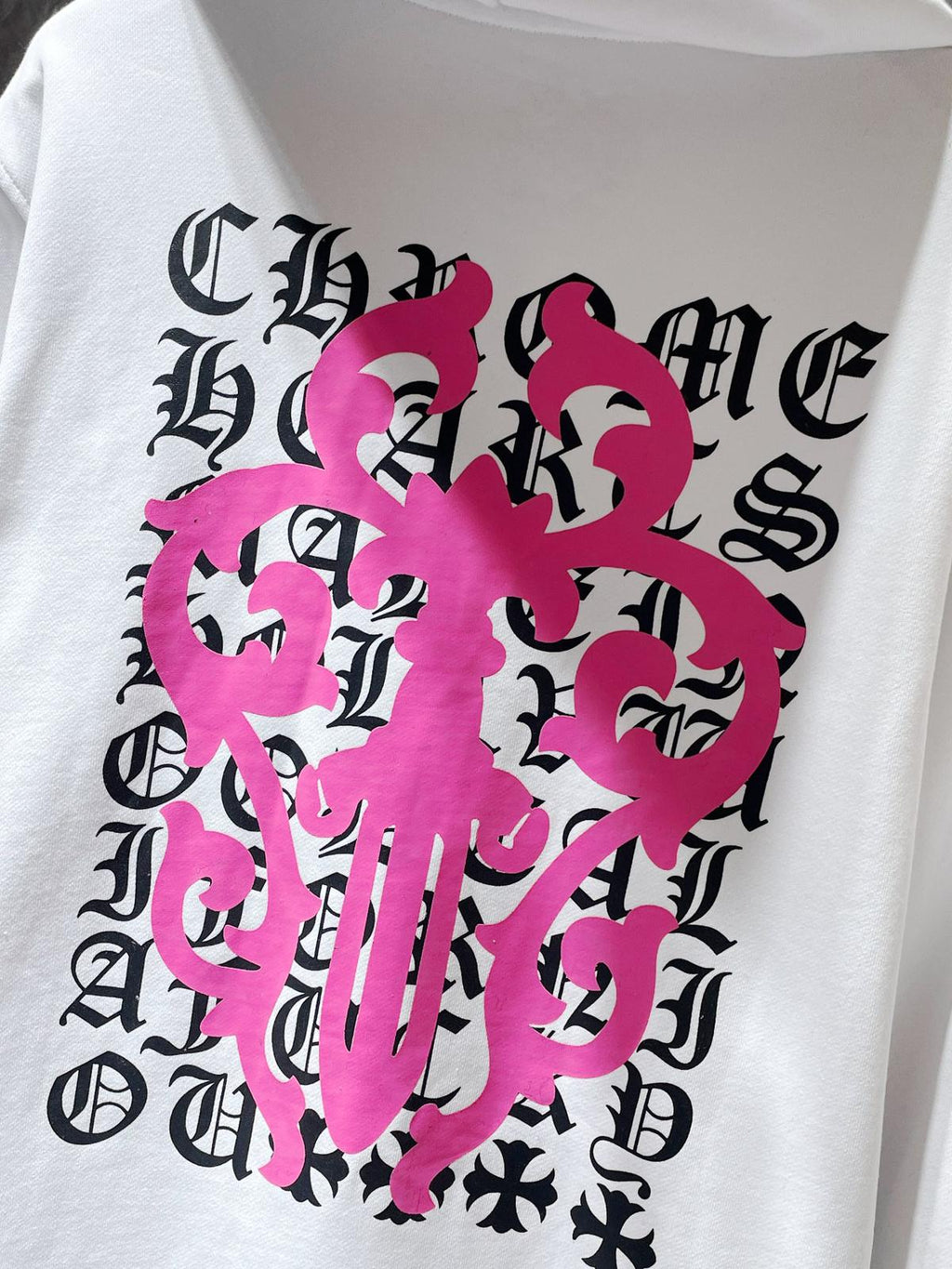 Pink Dagger Crest White Full Zip Hoodie™