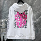 Pink Dagger Crest White Full Zip Hoodie™