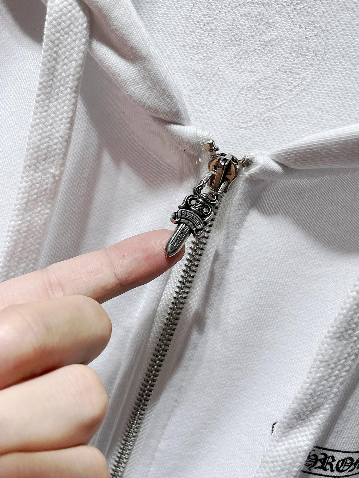 Pink Dagger Crest White Full Zip Hoodie™