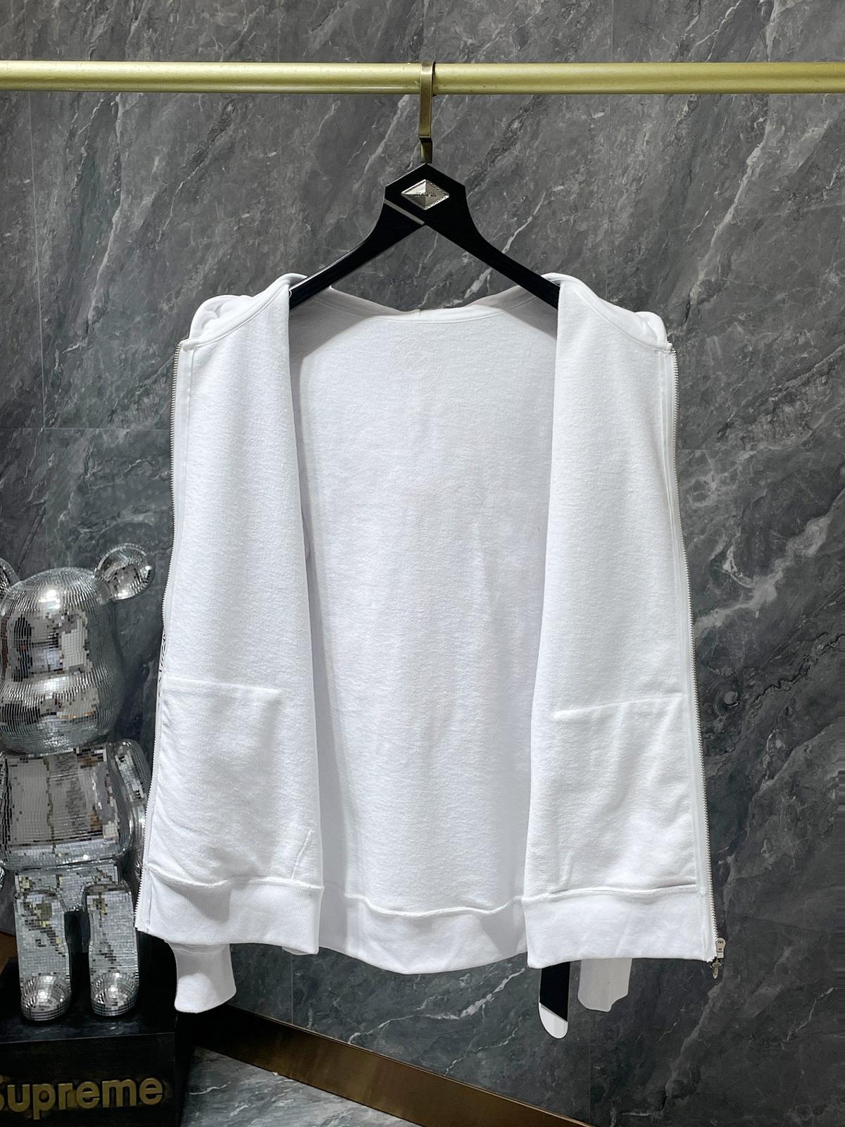 Pink Dagger Crest White Full Zip Hoodie™