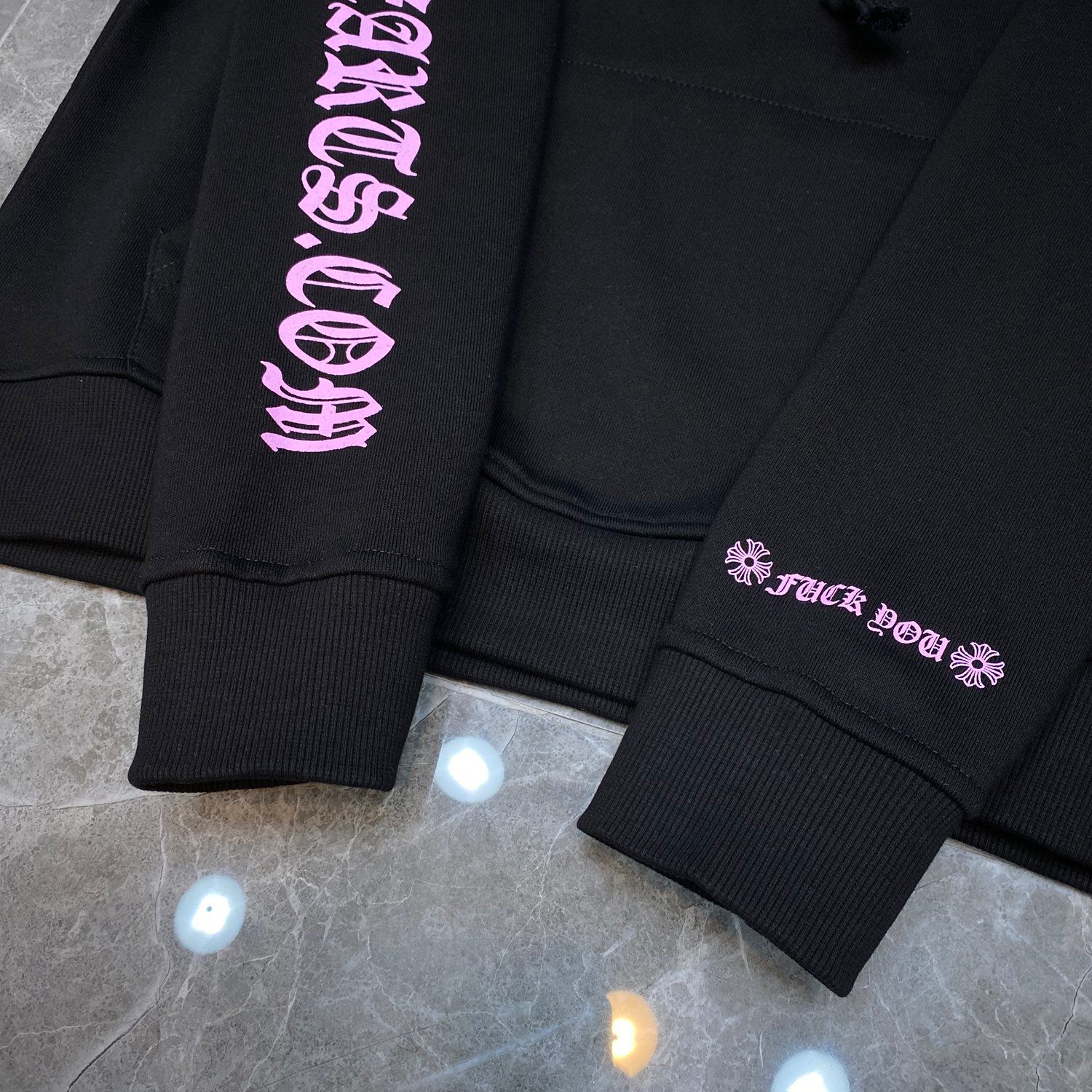 Pink Horse Shoe Logo Black Hoodie™