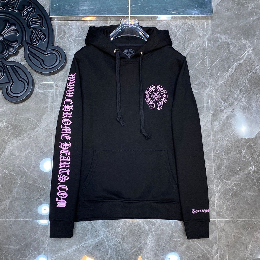 Pink Horse Shoe Logo Black Hoodie™