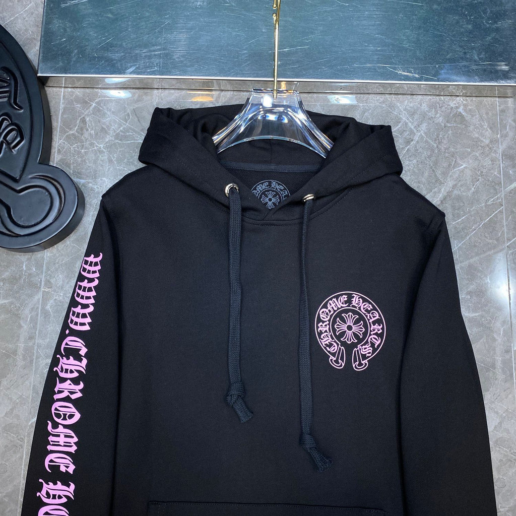 Pink Horse Shoe Logo Black Hoodie™