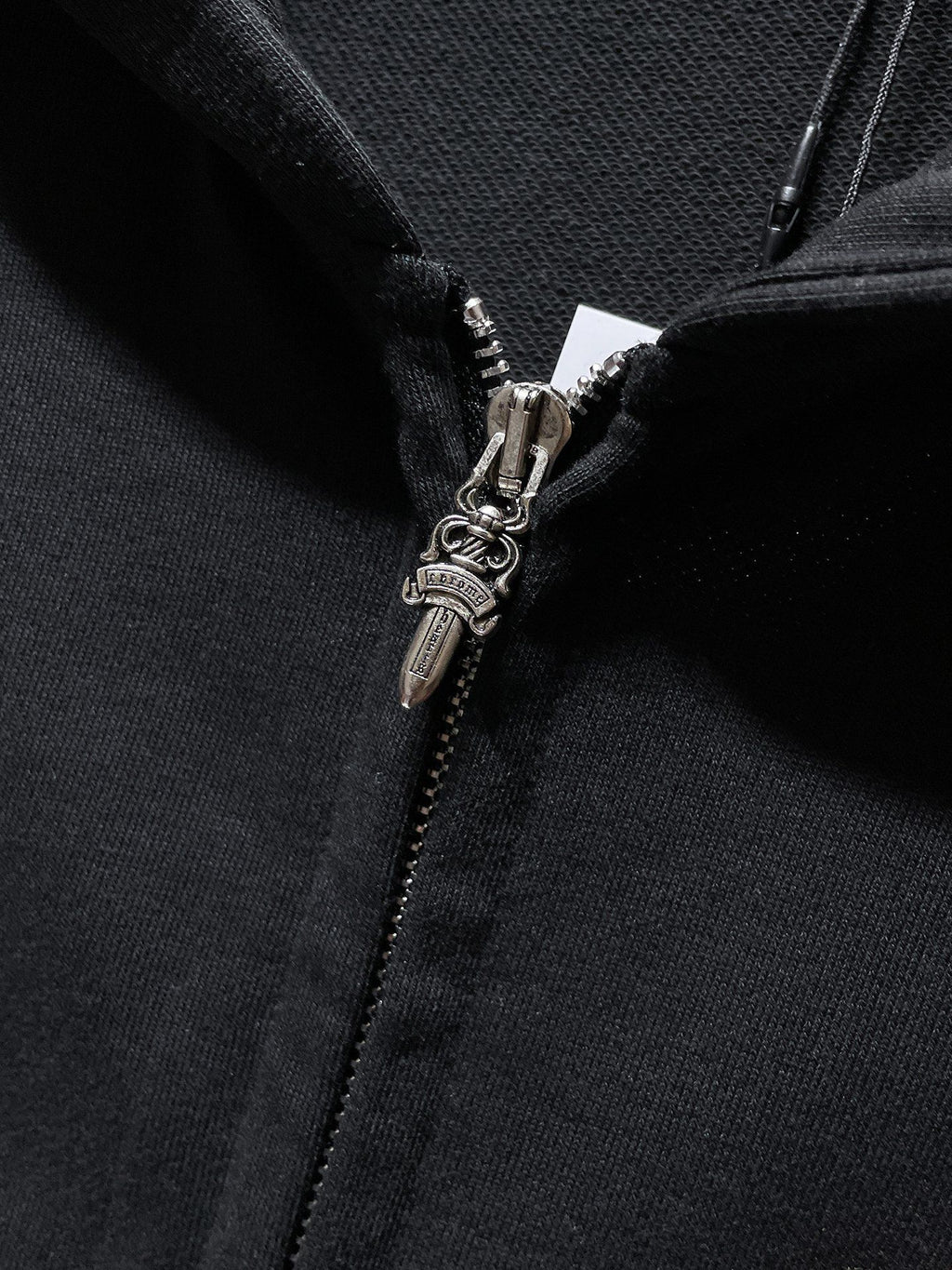 Leather Red Triple Cross Black Full Zip Hoodie™