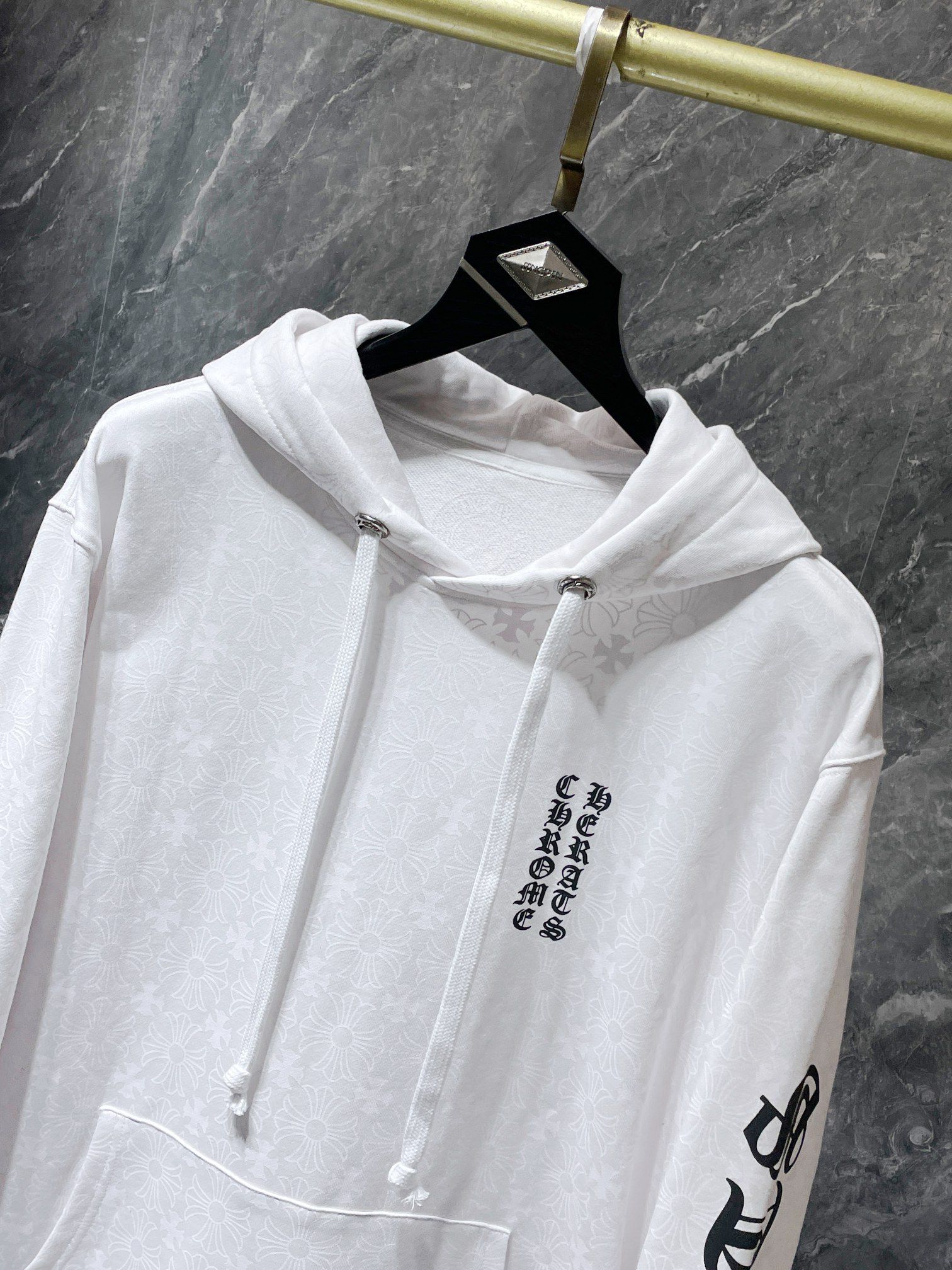 Horse Shoe Logo White Cross Pattern Hoodie™