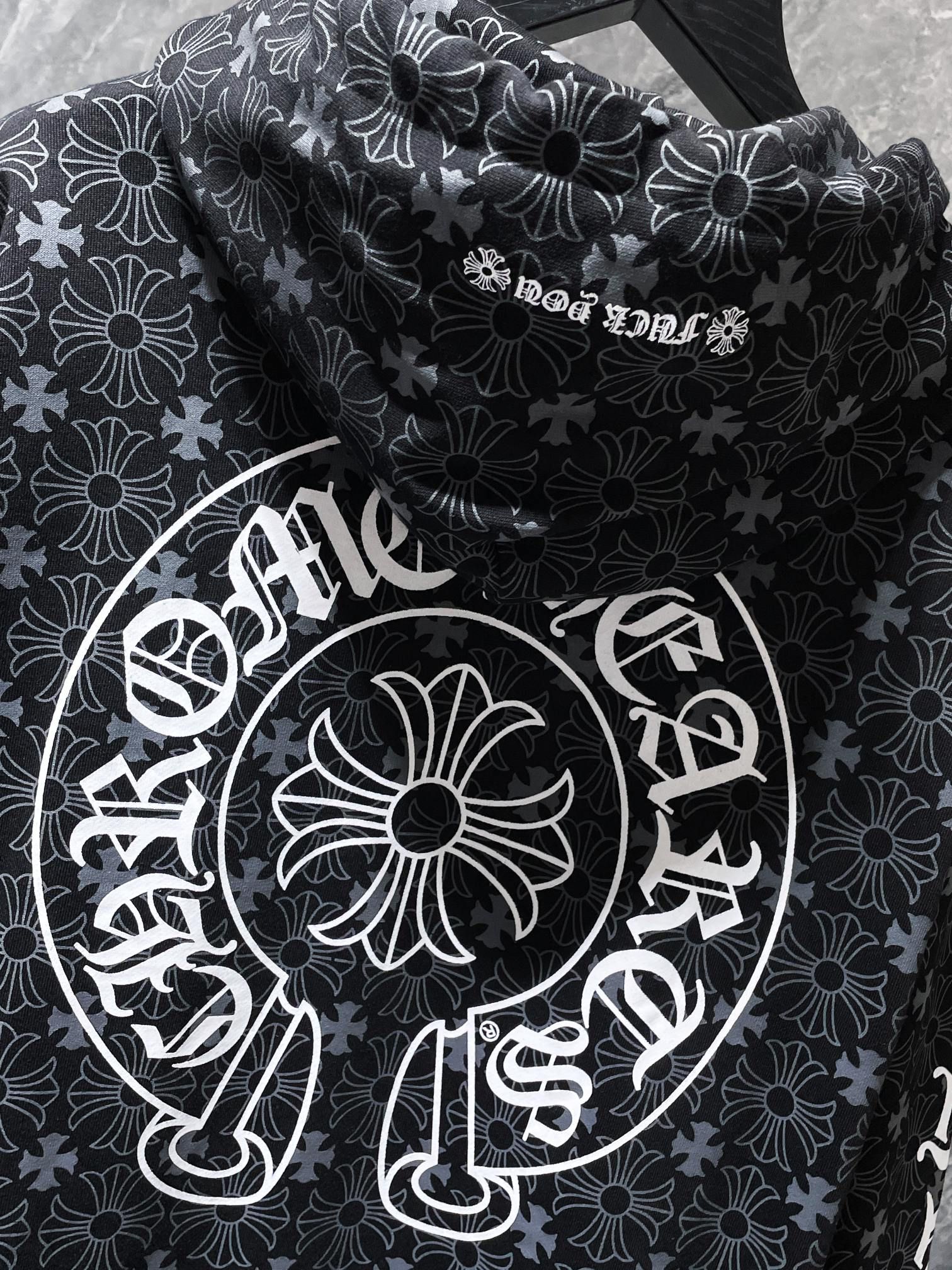 Horse Shoe Logo Black Cross Pattern Hoodie™