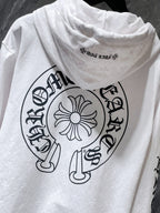 Horse Shoe Logo White Cross Pattern Hoodie™