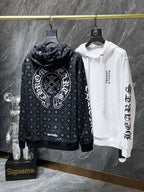 Horse Shoe Logo White Cross Pattern Hoodie™
