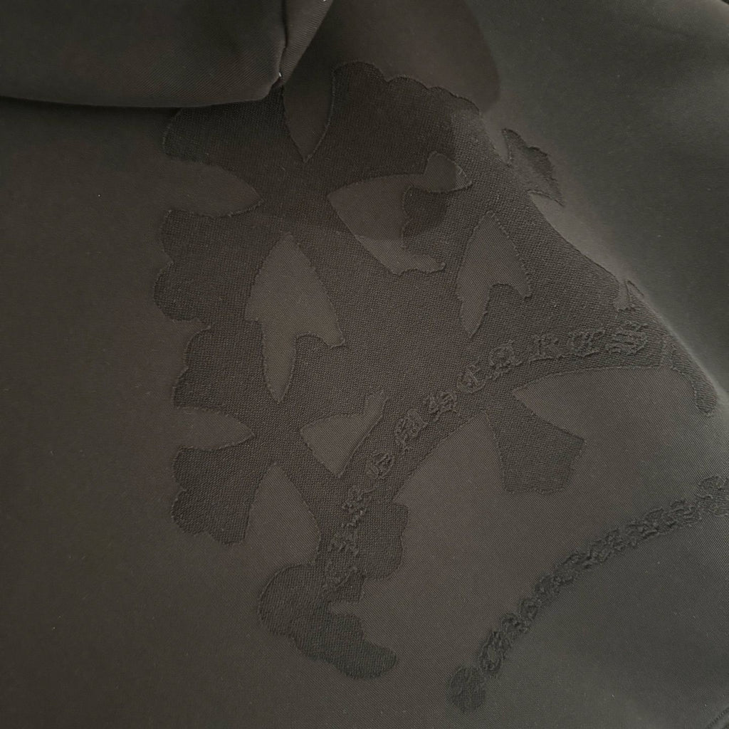 Embroidery Cross Patch Black Oversized Hoodie™