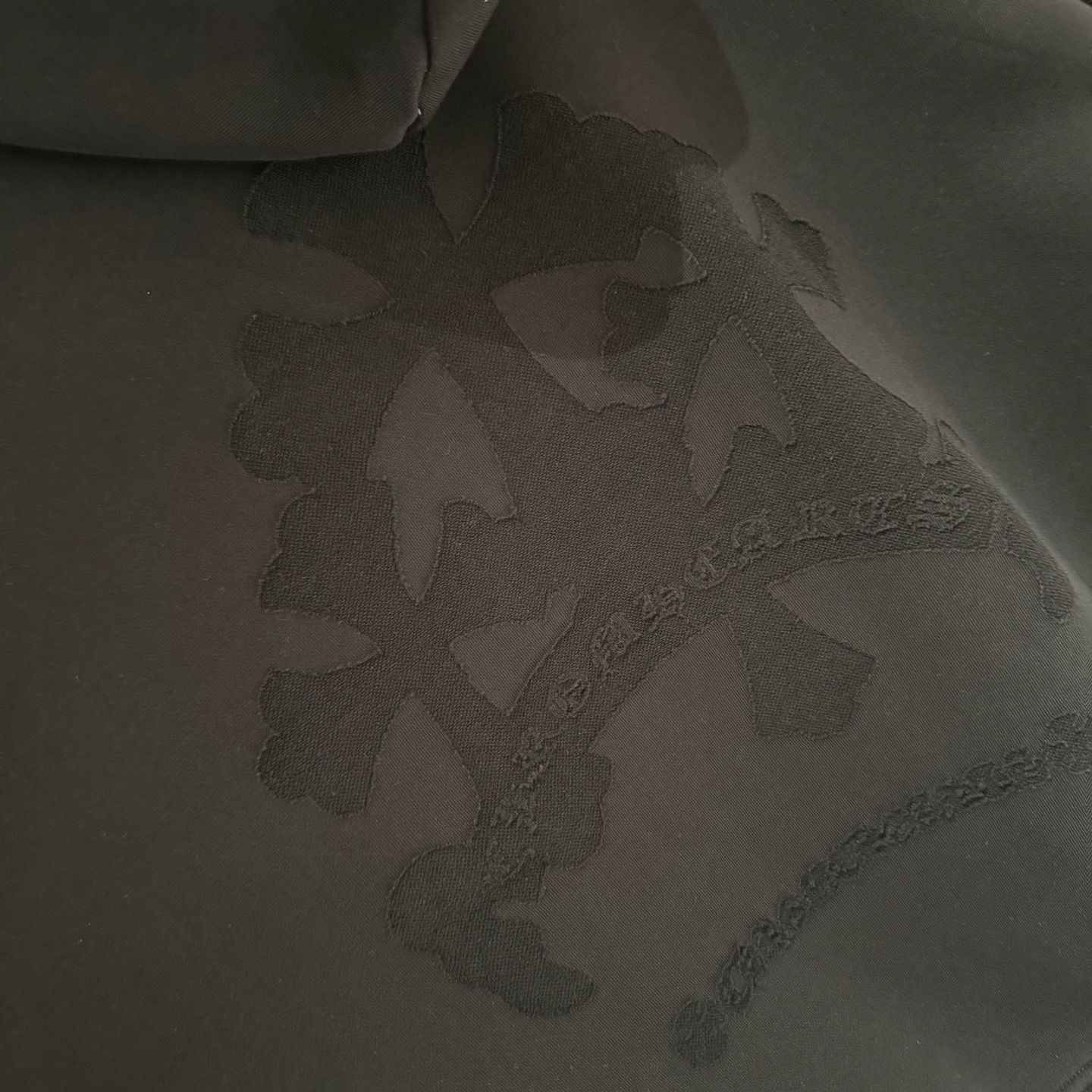 Embroidery Cross Patch Black Oversized Hoodie™