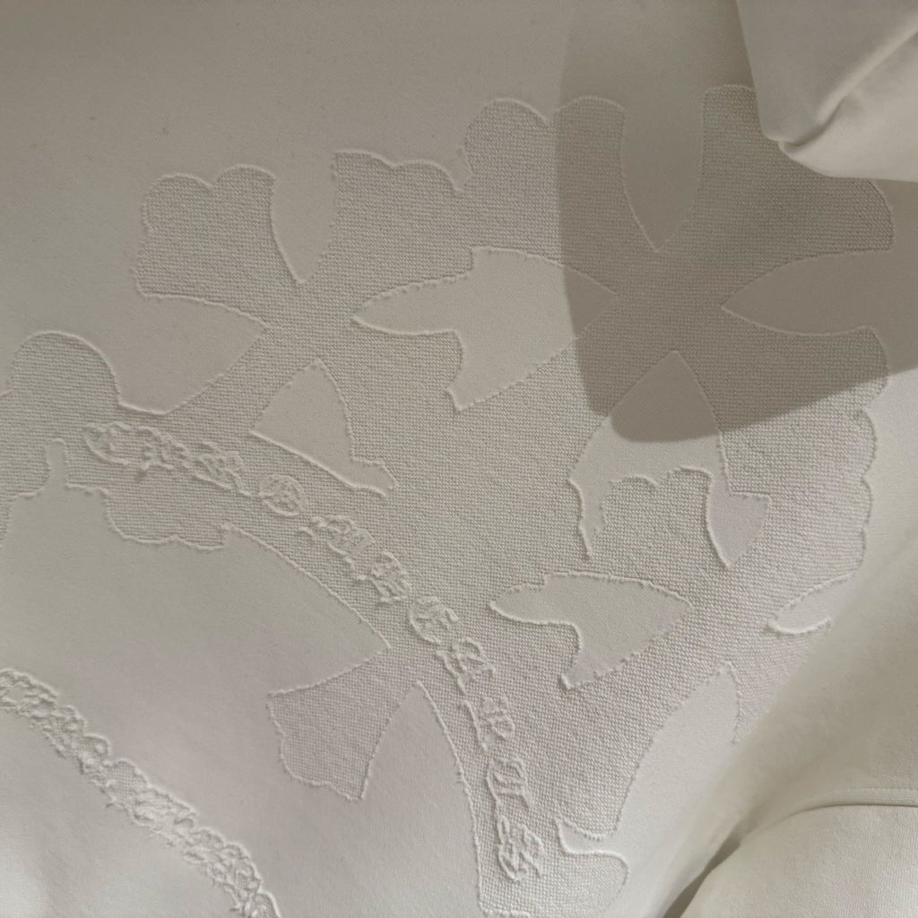 Embroidery Cross Patch White Oversized Hoodie™