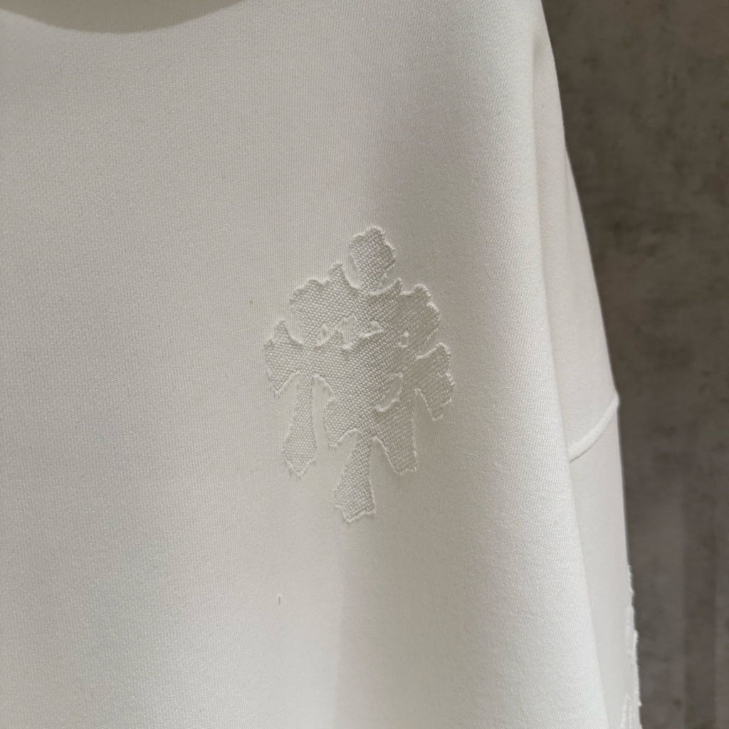 Embroidery Cross Patch White Oversized Hoodie™