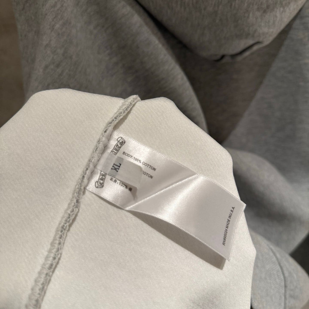 Embroidered Hood & Leather Cross Patch Grey Oversized Hoodie™