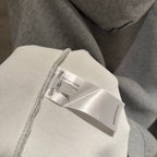 Embroidered Hood & Leather Cross Patch Grey Oversized Hoodie™